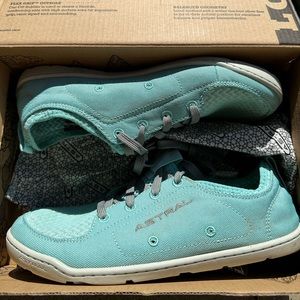 Blue and gray astral water shoes